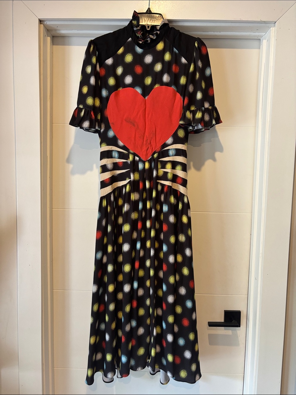 Paco Rabanne Polka Dot Dress with Red Heart sz38